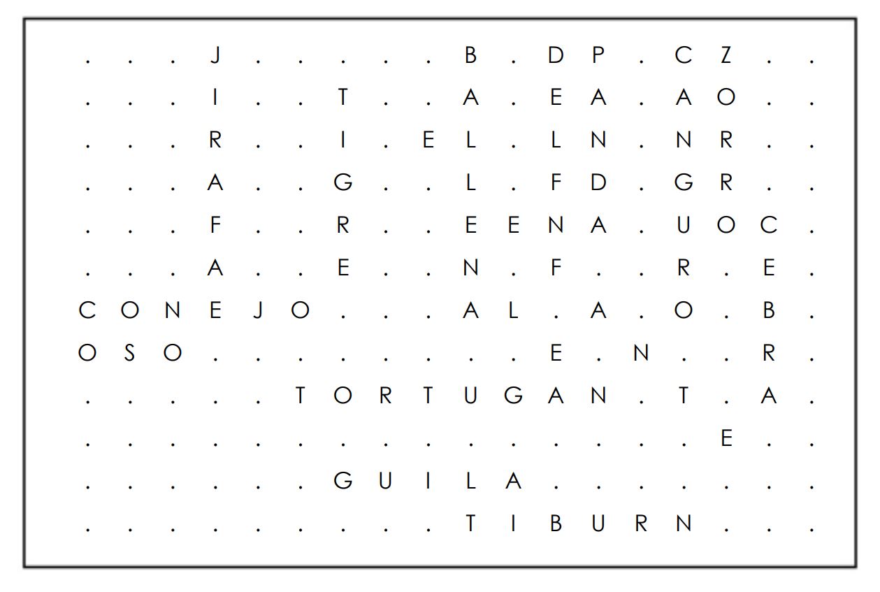 Spanish Word Search Printable free Animals